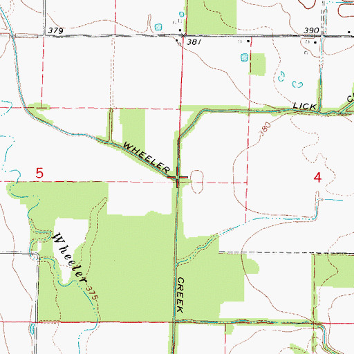 Topographic Map of Lick Creek, IL