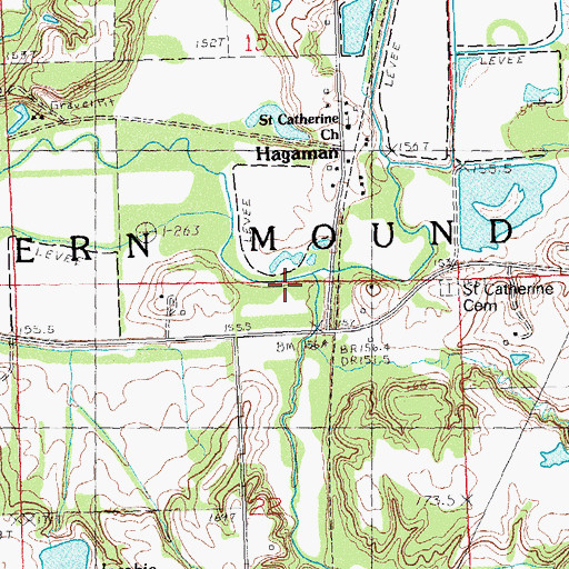 Topographic Map of Lick Creek, IL