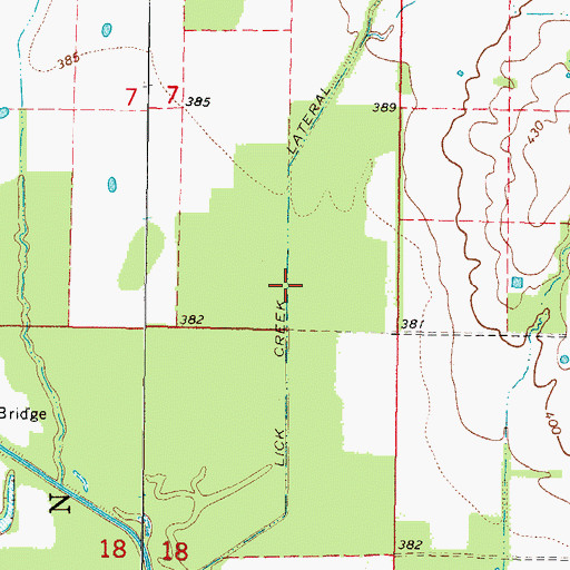 Topographic Map of Lick Creek Lateral, IL
