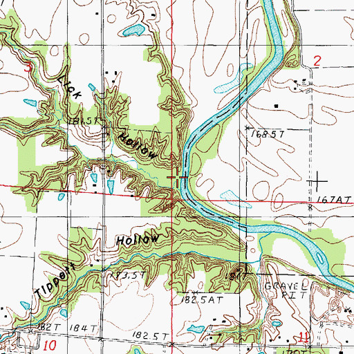 Topographic Map of Lick Hollow, IL