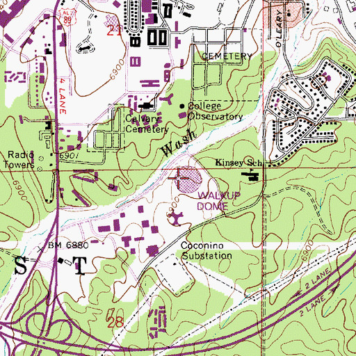 Topographic Map of J Lawrence Walkup Skydome, AZ