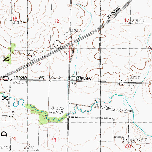 Topographic Map of Lievan School (historical), IL