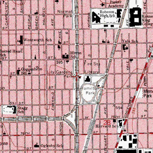 Topographic Map of Lily Gardens Park, IL