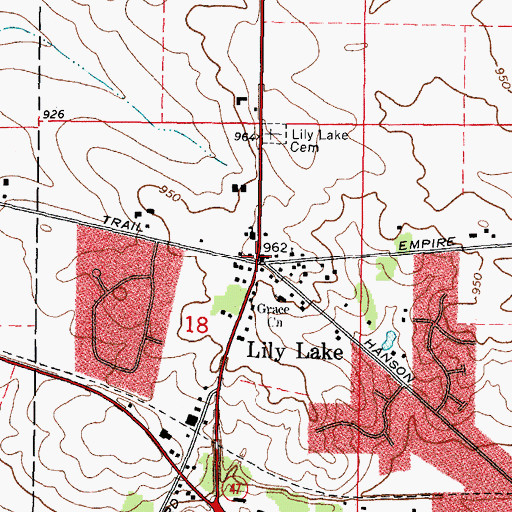 Topographic Map of Lily Lake, IL