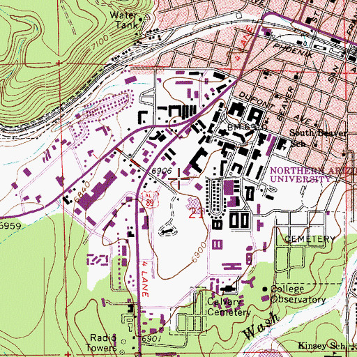 Topographic Map of Northern Arizona University, AZ