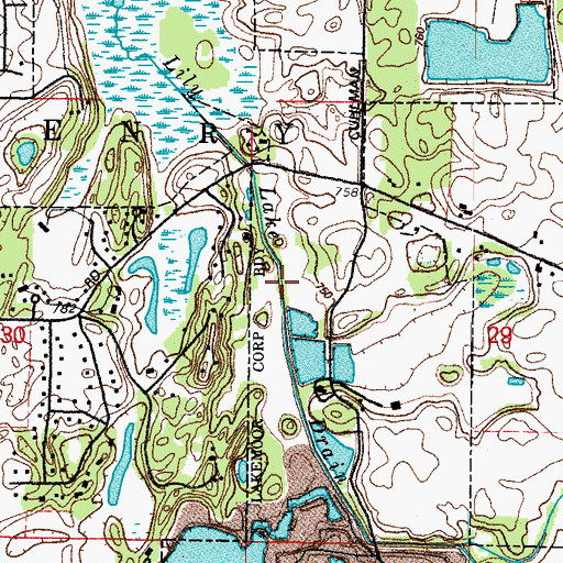 Topographic Map of Lily Lake Drain, IL