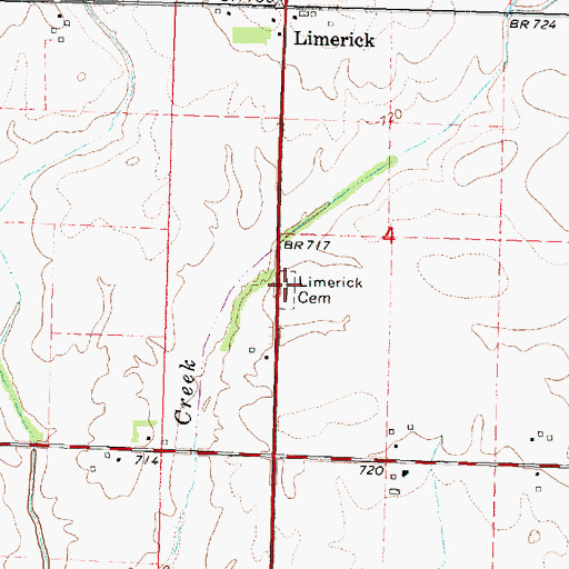 Topographic Map of Limerick Cemetery, IL