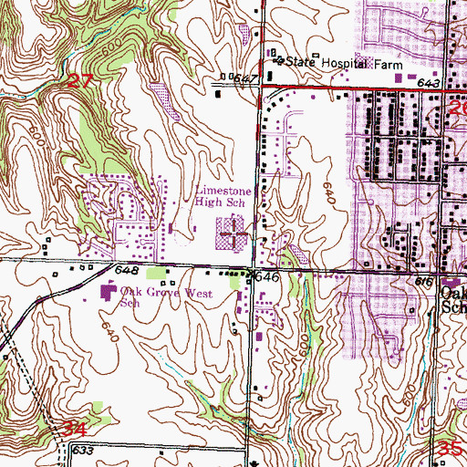 Topographic Map of Limestone Community High School, IL