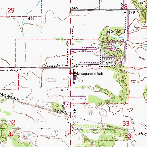 Topographic Map of Limestone Elementary School, IL