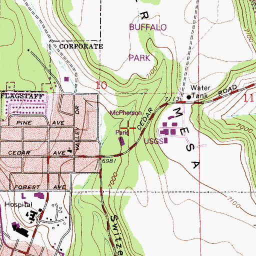 Topographic Map of McPherson Park, AZ