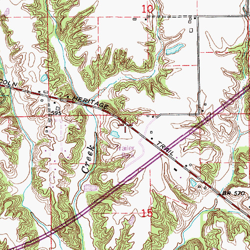 Topographic Map of Lincoln Heritage Trail, IL