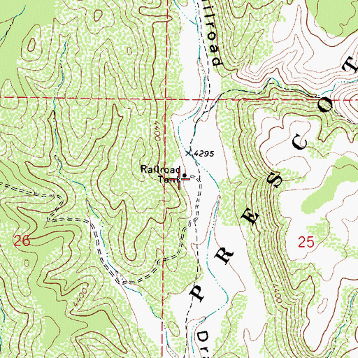 Topographic Map of Railroad Tank, AZ