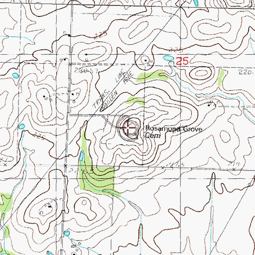 Topographic Map of Rosemond Grove Cemetery, IL