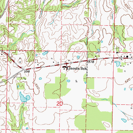 Topographic Map of Lincoln Elementary School, IL