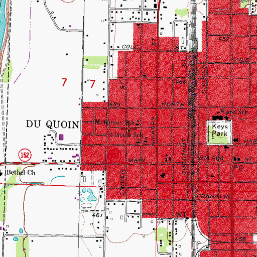 Topographic Map of Lincoln School, IL
