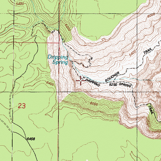 Topographic Map of Dripping Springs Trail, AZ