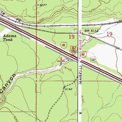 Topographic Map of 1-40 Tank, AZ