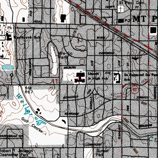 Topographic Map of Lincoln Middle School, IL