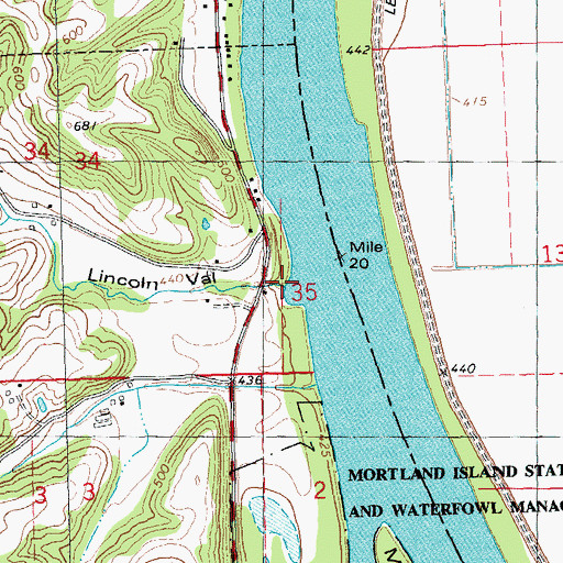Topographic Map of Lincoln Valley, IL