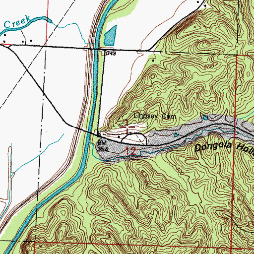 Topographic Map of Lindsay Cemetery, IL