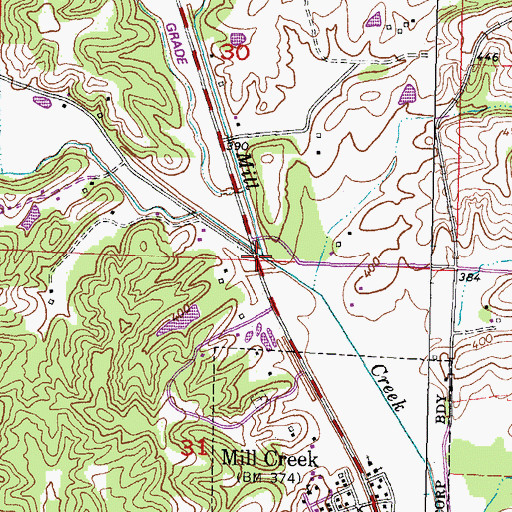 Topographic Map of Lingle Creek, IL