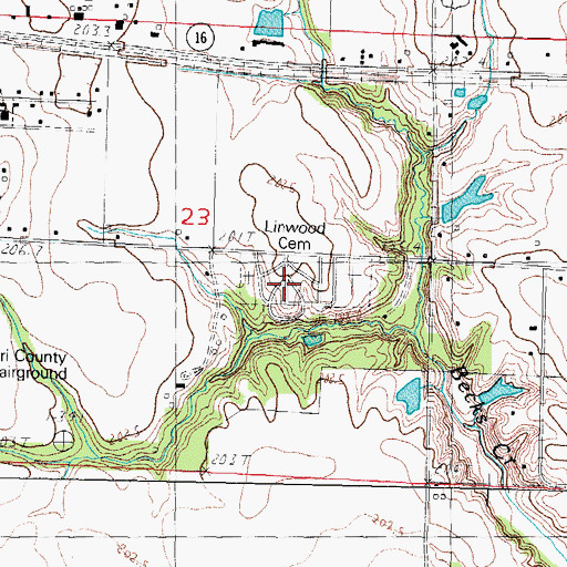 Topographic Map of Linwood Cemetery, IL