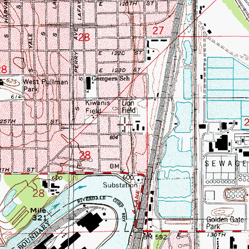 Topographic Map of Lion Field, IL