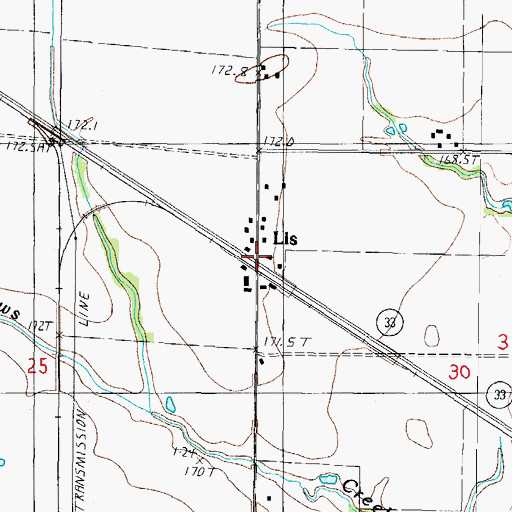 Topographic Map of Lis, IL