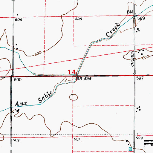 Topographic Map of Lisbon Creek, IL