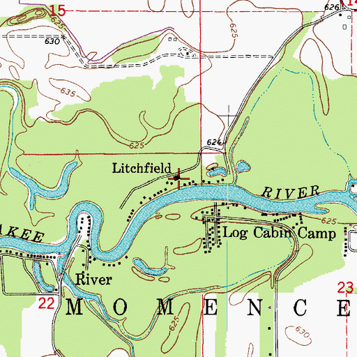 Topographic Map of Litchfield, IL