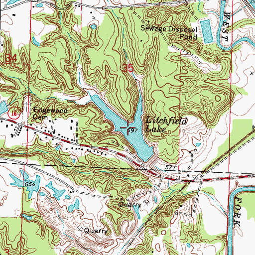 Topographic Map of Litchfield Lake, IL