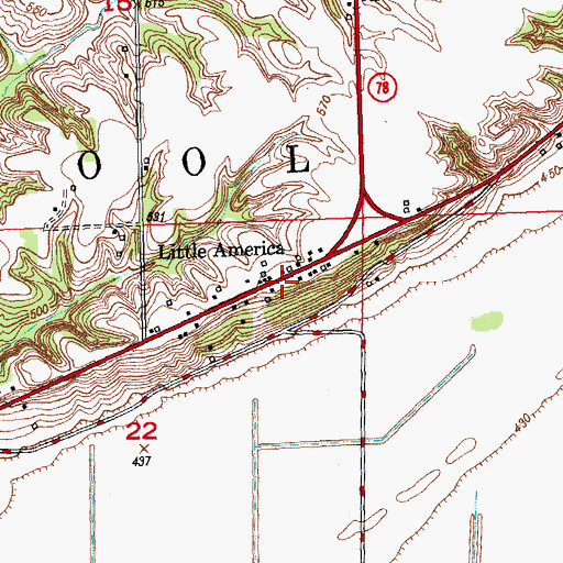 Topographic Map of Little America, IL