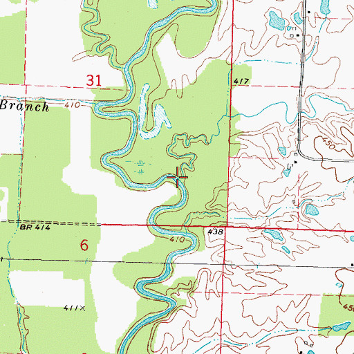 Topographic Map of Little Beaucoup Creek, IL