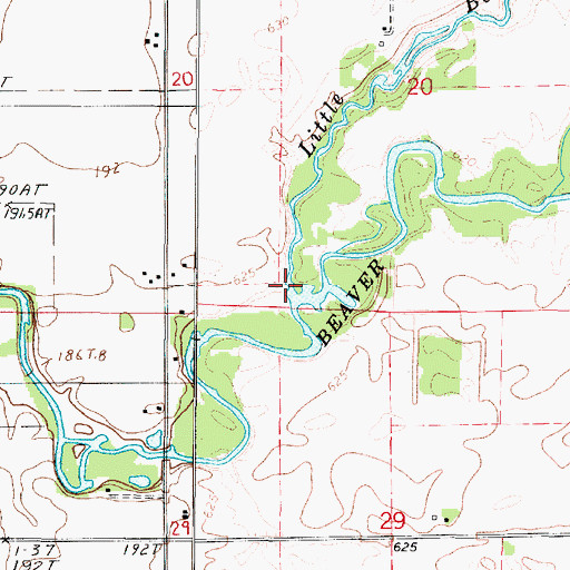 Topographic Map of Little Beaver Creek, IL