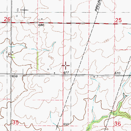 Topographic Map of Little Brick School (historical), IL