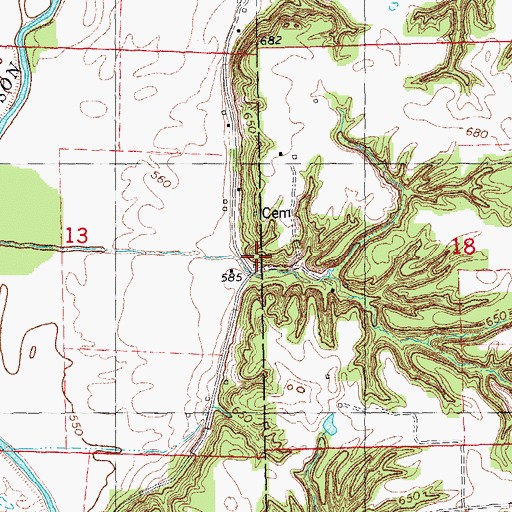 Topographic Map of Little Brick School (historical), IL