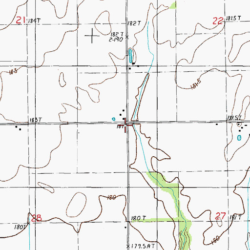 Topographic Map of Little Brown School (historical), IL