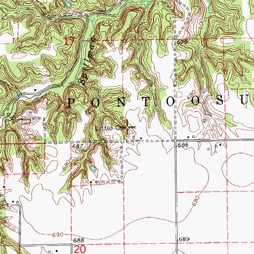 Topographic Map of Little Family Cemetery, IL