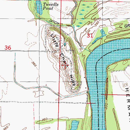Topographic Map of Little Chain Hills, IL