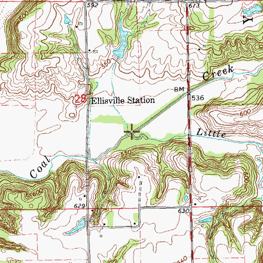 Topographic Map of Little Coal Creek, IL
