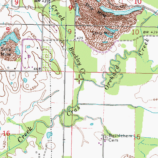 Topographic Map of Little Crab Orchard Creek, IL