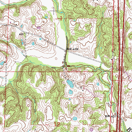 Topographic Map of Little Creek, IL