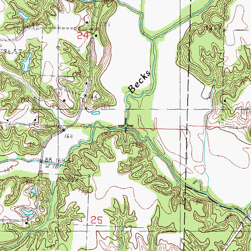 Topographic Map of Little Creek, IL