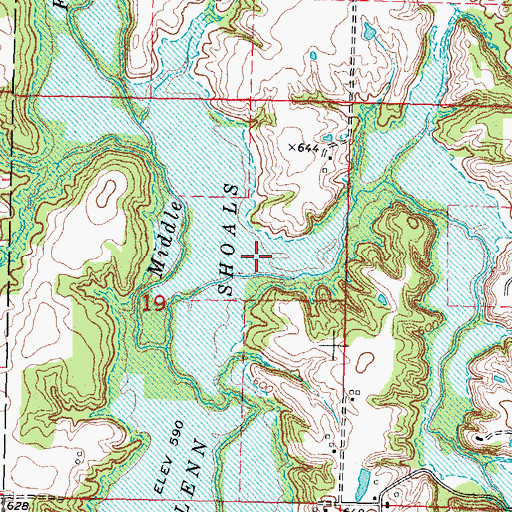 Topographic Map of Little Creek, IL