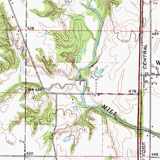 Topographic Map of Little Creek, IL