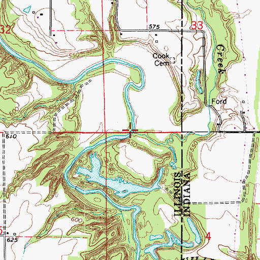 Topographic Map of Little Creek, IL