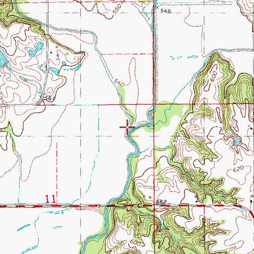 Topographic Map of Little Creek, IL