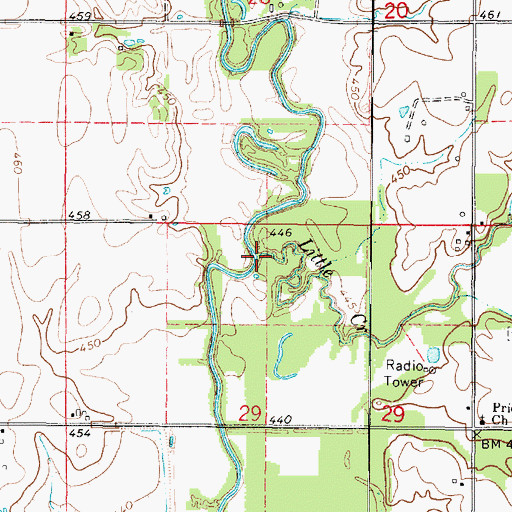 Topographic Map of Little Creek, IL