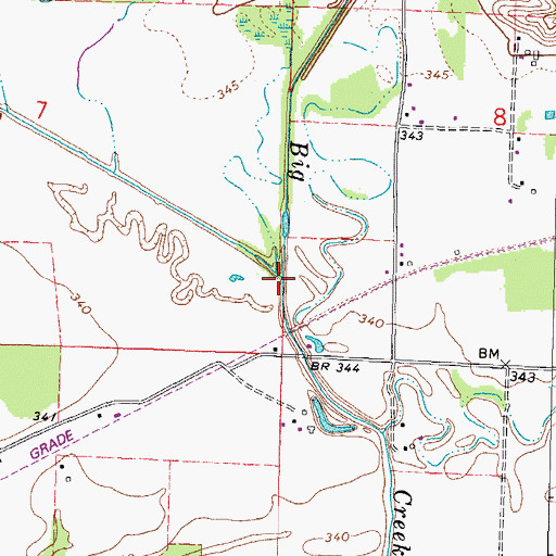 Topographic Map of Little Creek, IL