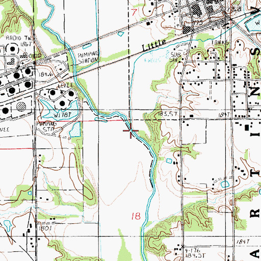 Topographic Map of Little Creek, IL